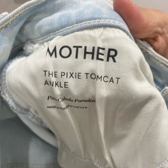 MOTHER The Pixie Tomcat High-Rise Jeans Pina Colada Paradise- Sz 30 - EUC - Picture 7 of 11